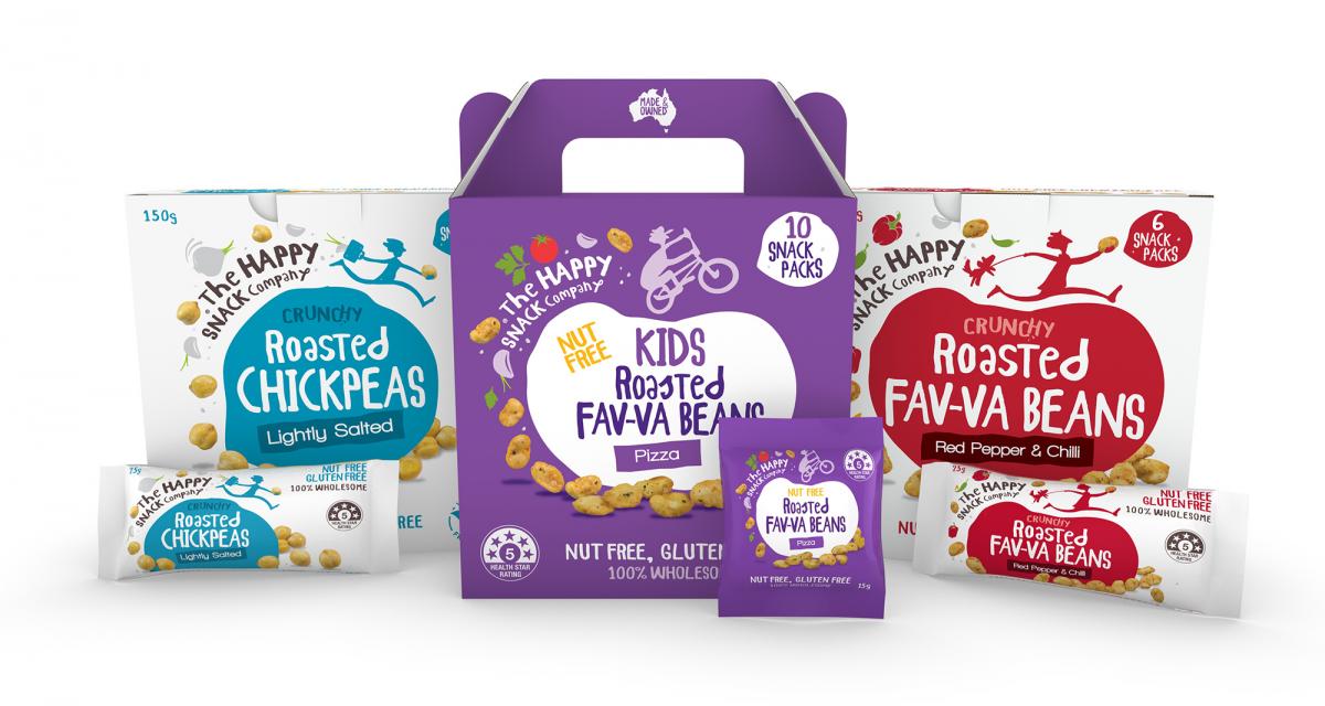 Selection of Happy Snack Savoury SKUs